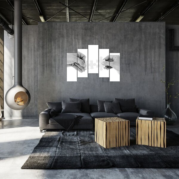 Čiernobiely obraz - puzzle (Obraz 125x90cm)