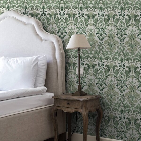 Tapety Damask v lesnej zeleni, Tapety orientálny štýl, a00692 : Uwalls.sk