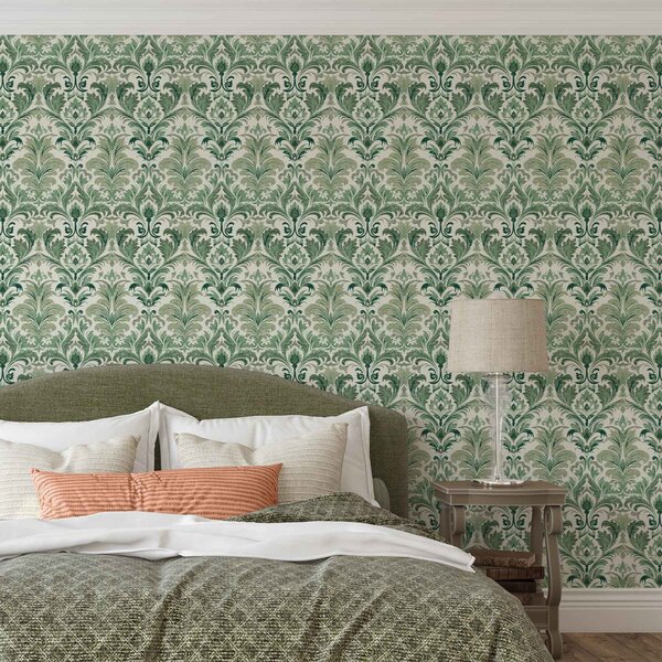 Tapety Damask v lesnej zeleni, Tapety orientálny štýl, a00692 : Uwalls.sk
