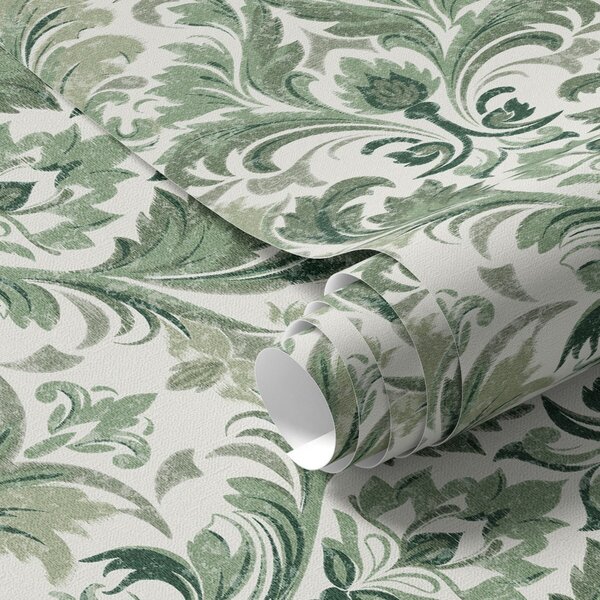 Tapety Damask v lesnej zeleni, Tapety orientálny štýl, a00692 : Uwalls.sk