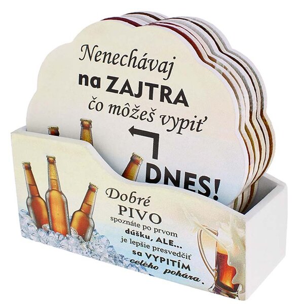 Podložky pod poháre Pivo (Podložky pod pivové poháre, 6 podložiek v balení)