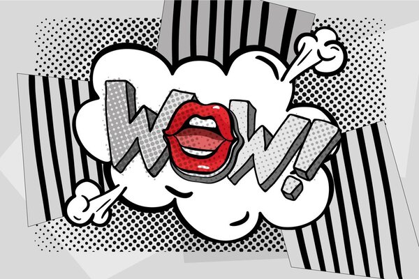 Tapeta štýlový šedý pop art - WOW!