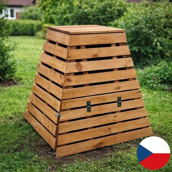 Drevený kompostér pyramída 430 l – česká výroba