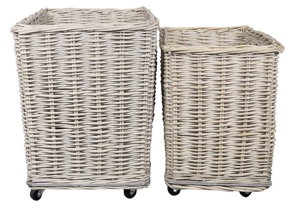 Proutěný koš na kolečkách French Basket Nature Menší