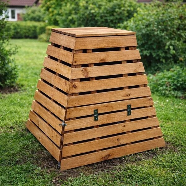 Drevený kompostér pyramída 430 l – česká výroba