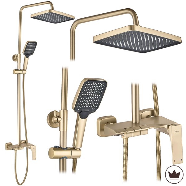 Sprchový set PREMIUM REA JOE Brush Gold