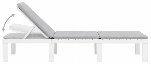 Záhradné lehátko HAITI s podložkou, 65x195x78cm, biela I.P.A.E-Progarden