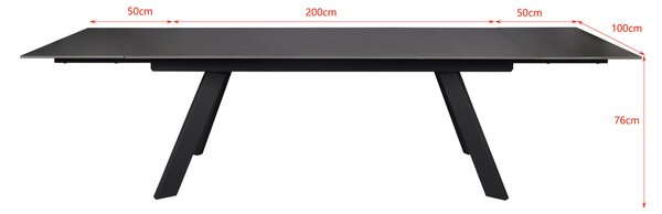 ZÁHRADNÝ STÔL, kov, keramika, 200-300/100/76 cm Amatio - Záhradné stoly