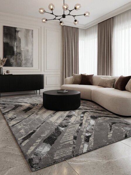 Koberec Monaco4, 200x290 cm, krémová/sivá