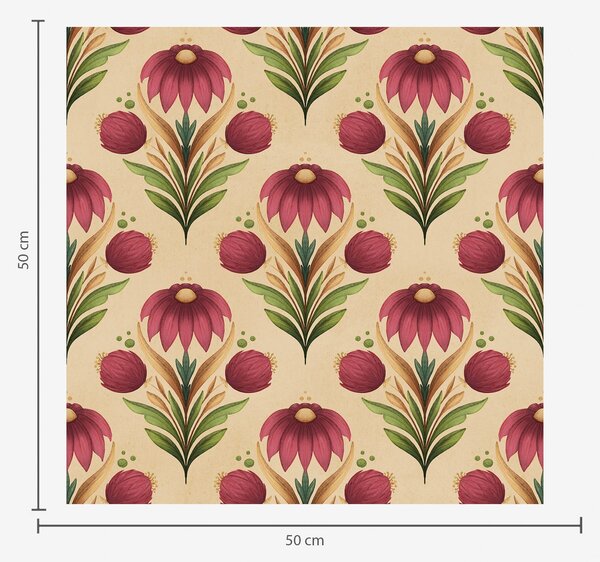 Tapety Symetrický kvetinový ornament na teplom béžovom pozadí, Tapety kvety, a00812v6 : Uwalls.sk