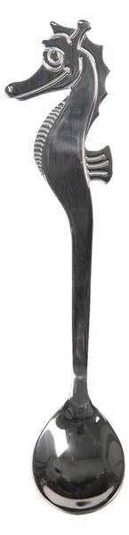 Lyžička s morským koníkom - strieborná - 3 * 13 cm - Clayre & Eef