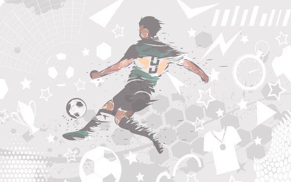 Tapety Futbal v zelenom tuši, Fototapety Izba pre tínedžerov, Fototapety futbal, w04763 : Uwalls.sk