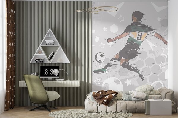 Tapety Futbal v zelenom tuši, Fototapety Izba pre tínedžerov, Fototapety futbal, w04763 : Uwalls.sk