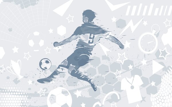 Tapety Futbal modrým atramentom, Fototapety Izba pre tínedžerov, Fototapety futbal, w04763v1 : Uwalls.sk