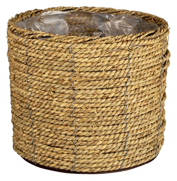 Pletený prírodný obal na kvetinu M - Ø 26 * 21 cm - Clayre & Eef