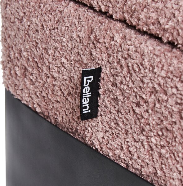 Úložná lavička do spálne ružová polyester látkové čalúnenie čierne nohy vidiecky štýl nábytok do obývacej izby