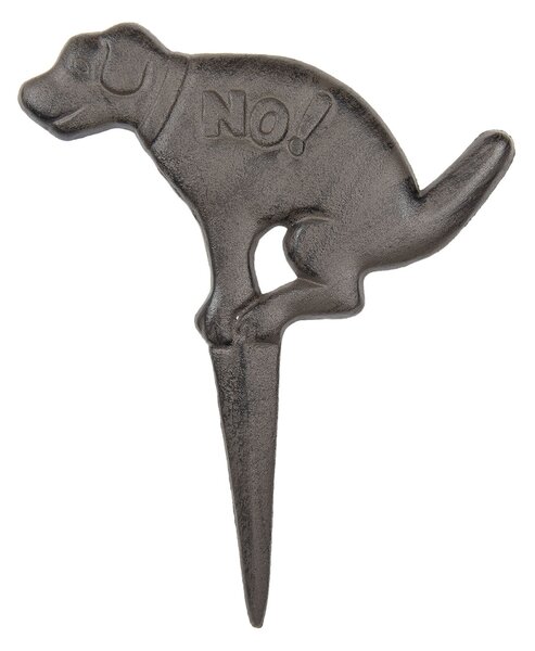 Záhradný hnedý liatinový zápich Pes No - 29*36 cm - Clayre & Eef