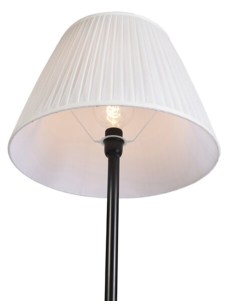 Moderná stojaca lampa čierna s bielym skladaným tienidlom 45 cm - Simplo