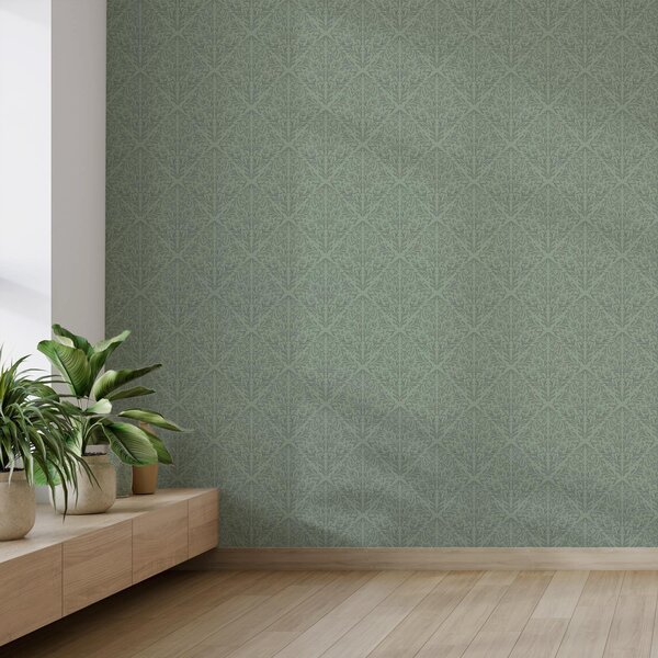 Tapety Jemný botanický damašek v tlmených zelených odtieňoch, Tapety kvety, a00815v1 : Uwalls.sk