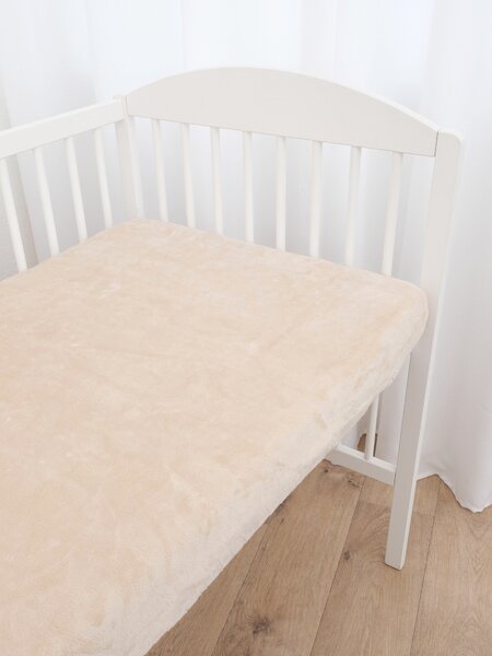 Plachta mikroplyš Deluxe do postieľky 70 x 140 cm - mandľové