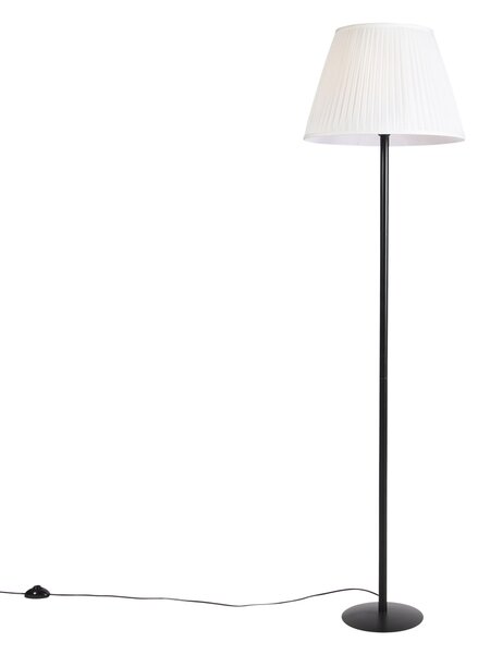 Moderná stojaca lampa čierna s bielym skladaným tienidlom 45 cm - Simplo