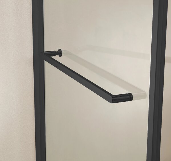 CERANO - Sprchovací kút Versaro L/P - 6 mm - čierna matná, transparentné sklo - 80x90 cm - zasúvacia