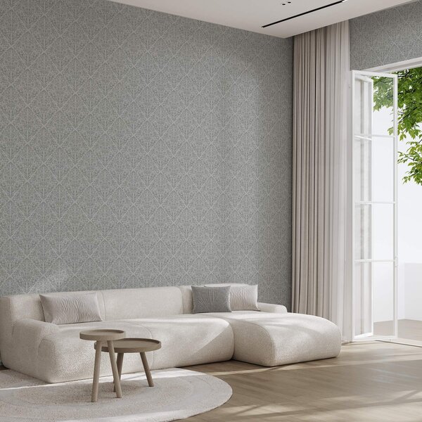 Tapety Botanický damašek v svetlošedej farbe s jemným obrysom, Tapety kvety, a00815v2 : Uwalls.sk