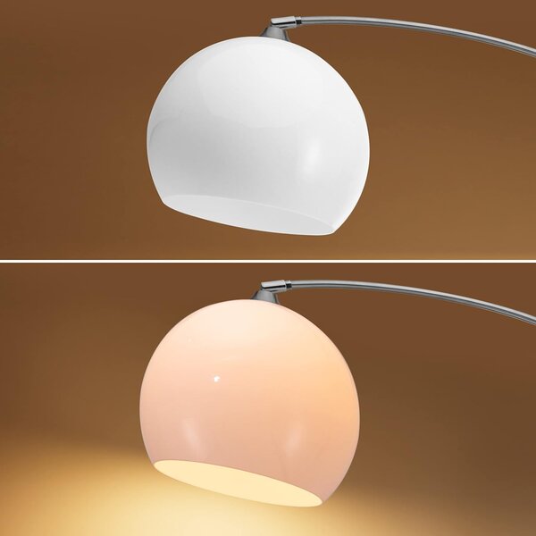 Dizajnová oblúková stojanová lampa s mramorovou základňou - nastaviteľná 190 - 200 cm