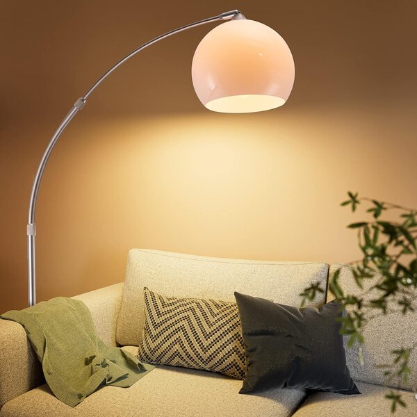 Dizajnová oblúková stojanová lampa s mramorovou základňou - nastaviteľná 190 - 200 cm