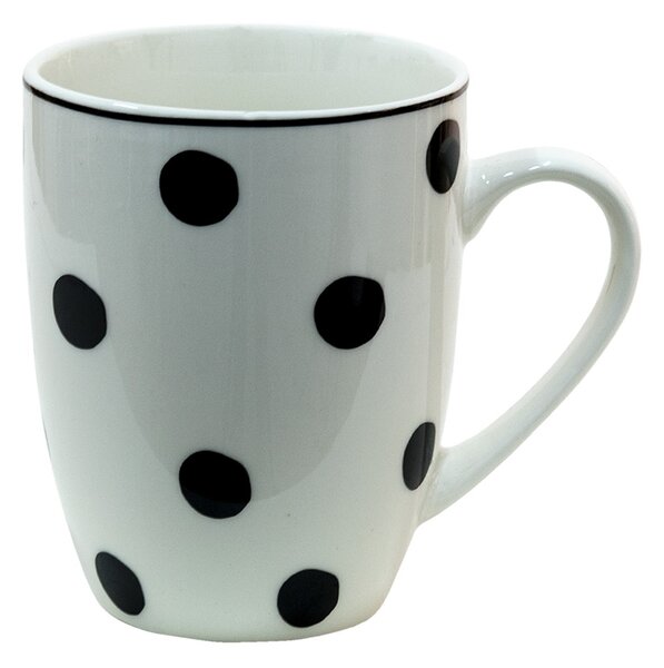 Porcelánový hrnček s čiernymi bodkami Black Dot - 350 ml - Clayre & Eef