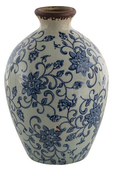 Dekoratívna váza s modrými kvetmi Tapp - Ø 13*19 cm