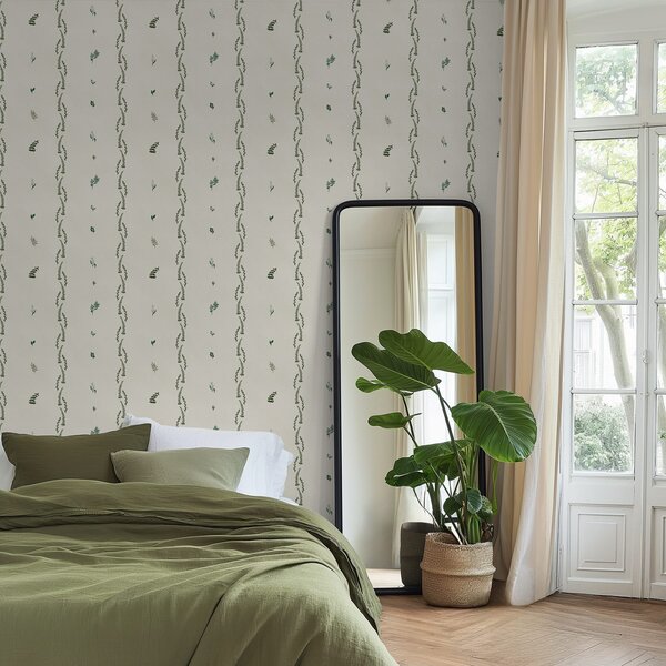 Tapety Papraďové stuhy na krémovej, Tapety kvety, a00818 : Uwalls.sk