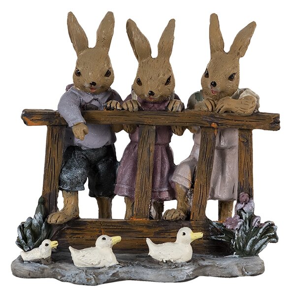 Veľkonočné dekorácie králičie deti na plôtiku - 14*9*13 cm
