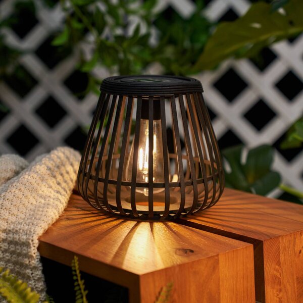 Stolová LED lampa Pauleen SUNSHINE GLIMMER, čierna, IP44, Čierna, Bambus, Štýl mladých, Lampáš