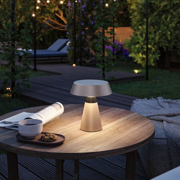 Stolová LED lampa Paulmann Lirox s a akumulátorom, béžová/čierna, 20 cm,, Krémová / jantárovo žltá, Obývacia izba / jedáleň, kov, Moderný, Stojacie svietidlo