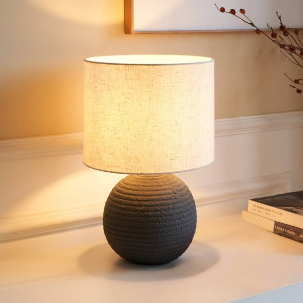 Stolová lampa Pauleen PURE BEAUTY, biela/antracitová, výška 36 cm, Biela / opálová, Obývacia izba / jedáleň, Textil / látka / hodváb, Štýl mladých, Stojacie svietidlo