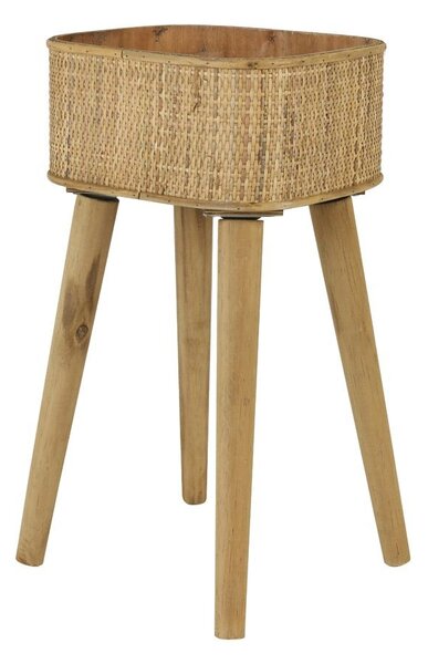 Prírodný drevený kvetináč s výpletom na nôžkach Canya - 32*29*60cm - Light & Living