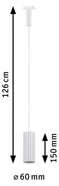 Závesné svietidlo Paulmann URail Lirena, biela, Ø 6 cm, GU10, Biela / opálová, Obývacia izba / jedáleň, kov, Moderný, Koľajnicový systém