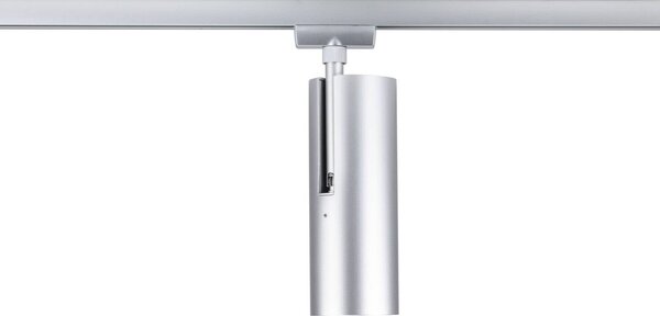 Paulmann URail LED lištový reflektor Theron, chróm 3 000 K, Ø 6 cm, Hliník / sivá / zinok, Obývacia izba / jedáleň, Plast, Moderný, Koľajnicový systém
