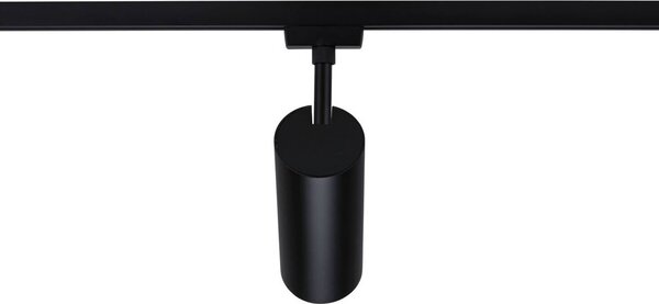 Paulmann URail LED lištový reflektor Theron čierny 3 000 K Ø 6 cm, Čierna, Obývacia izba / jedáleň, Plast, Moderný, Koľajnicový systém