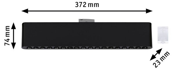 Paulmann LED lištová lampa URail Zelos, čierna, 3 000 K, 37 cm, Čierna, Obývacia izba / jedáleň, Hliník, Moderný, Koľajnicový systém