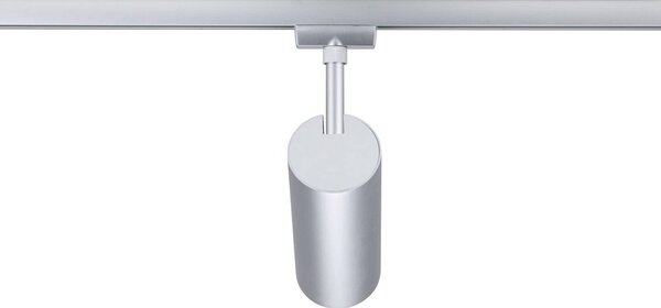 Paulmann URail LED lištový reflektor Theron, chróm 3 000 K, Ø 6 cm, Hliník / sivá / zinok, Obývacia izba / jedáleň, Plast, Moderný, Koľajnicový systém