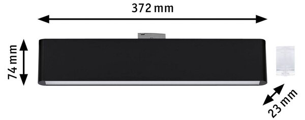 Paulmann URail LED lištová lampa Ceris čierna 3 000 K 37 cm, Čierna, Obývacia izba / jedáleň, Hliník, Moderný, Koľajnicový systém