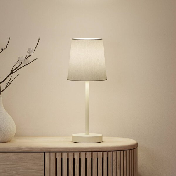 Stolová lampa Paulmann Stellan II, krémová, výška 40 cm, textil, Krémová / jantárovo žltá, Obývacia izba / jedáleň, Textil / látka / hodváb, Stojacie svietidlo
