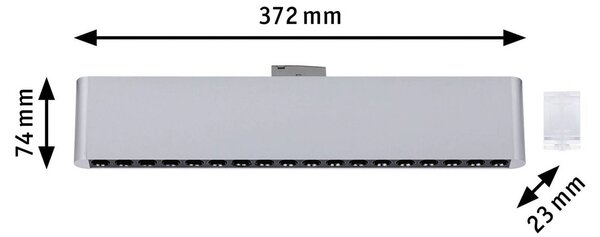 Paulmann LED lištová lampa URail Zelos, chróm, 3 000 K, 37 cm, Hliník / sivá / zinok, Obývacia izba / jedáleň, Hliník, Moderný, Koľajnicový systém