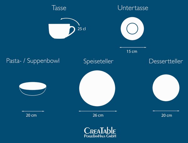 KOMBINOVANÝ SERVIS 30-dielne kamenina Creatable - Online Only bytové doplnky, Online Only