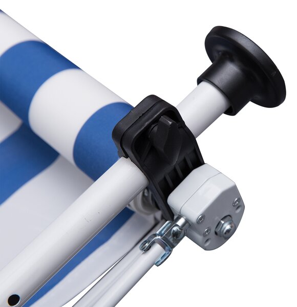 OUTSUNNY Výškovo nastaviteľná prenosná markíza vhodná na balkón 300 x 150 cm modro-biela