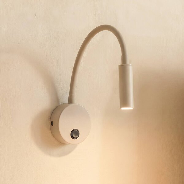 TK Lighting Nástenné svetlo Lagos, piesková/čierna, G9, výška 45 cm, kov, Krémová / jantárovo žltá, Spálňa, kov, Nástenné svietidlo