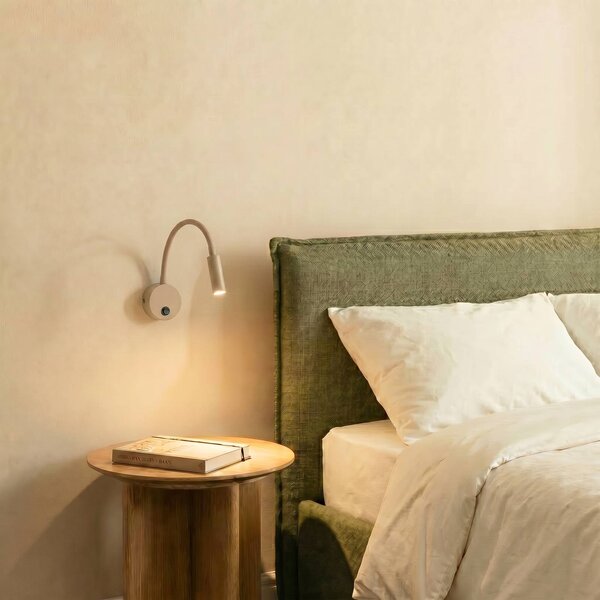 TK Lighting Nástenné svetlo Lagos, piesková/čierna, G9, výška 45 cm, kov, Krémová / jantárovo žltá, Spálňa, kov, Nástenné svietidlo