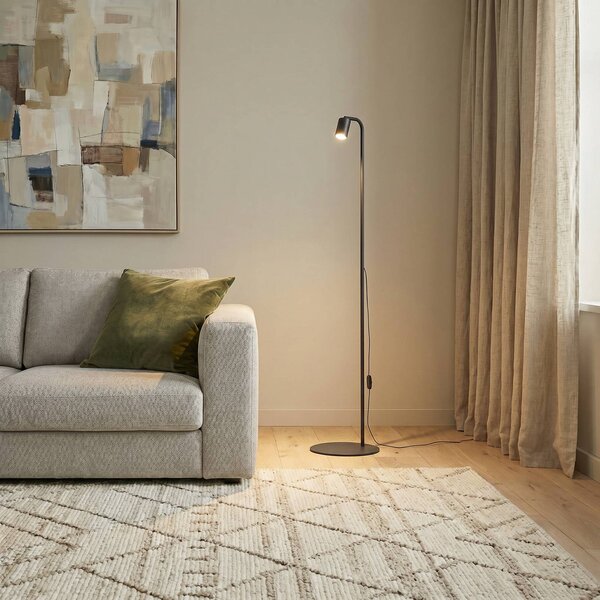 Stojacia lampa Nex, čierna, kov, výška 140 cm, GU10, Čierna, Obývacia izba / jedáleň, kov, Stojaca lampa